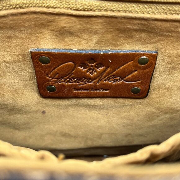 Patricia Nash Brown Tooled Leather Flap Front Western Saddle Crossbody Bag Purse - Picture 4 of 13